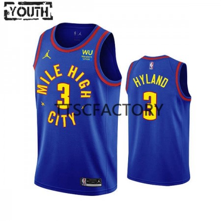 Maillot Basket Denver Nuggets NahShon Hyland 3 Jordan 2022-23 Statement Edition Royal Swingman - Enfant